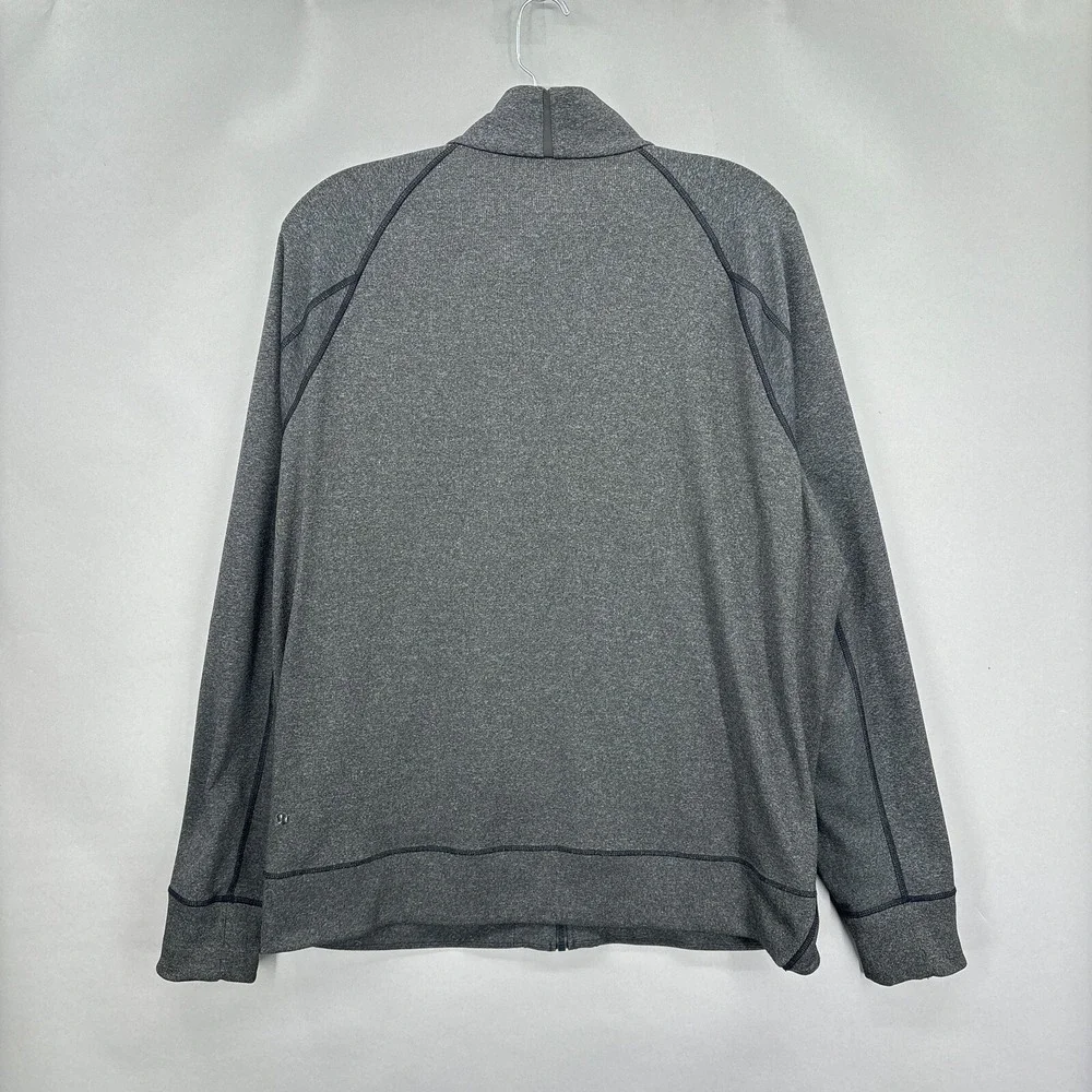Lululemon‎ Jacket Mens 2XL Full Zip Pockets Gray Shift Running Workout Mock XXL